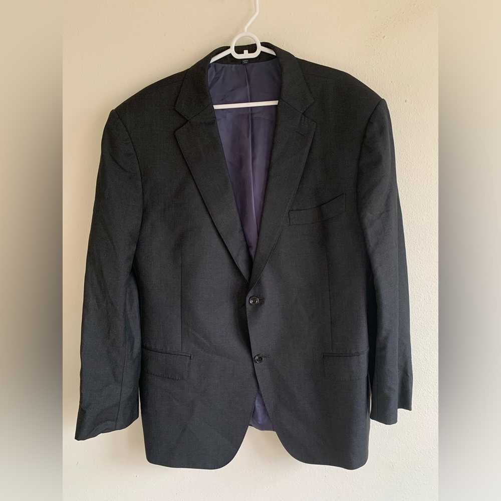 Suitsupply Pure Wool 110s Blazer Size 48 Charcoal Vitale Barberis DB113NI Men’s